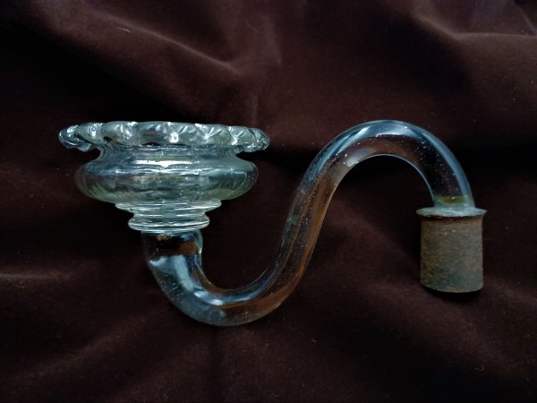 Antique Murano Clear Glass split chandelier arm