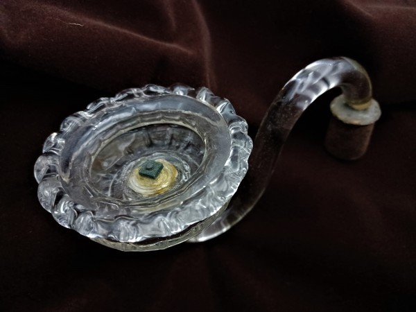 Antique Murano Clear Glass split chandelier arm