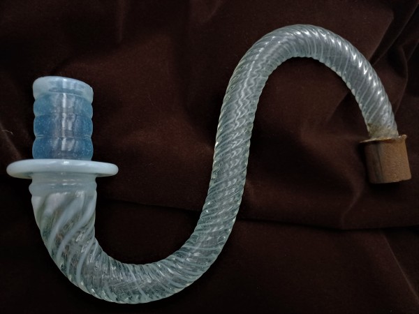 Antique Murano milky blue Glass Chandelier arm