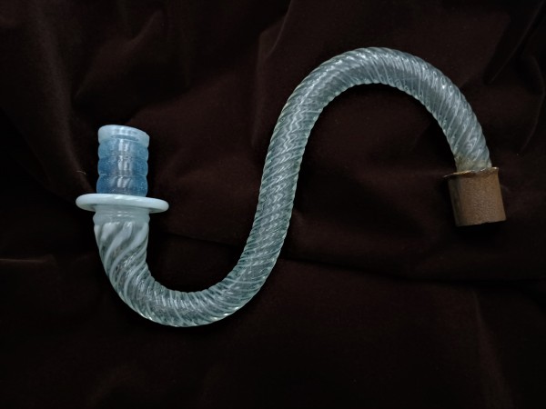 Antique Murano milky blue Glass Chandelier arm