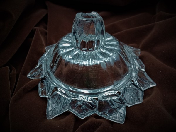 Antique Venetian Chandelier glass pan with stem
