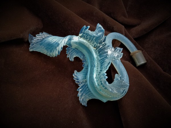 Original Antique Venetian Chandelier blue glass Leaf 