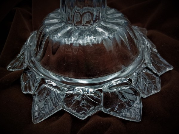 Antique Venetian Chandelier glass pan with stem