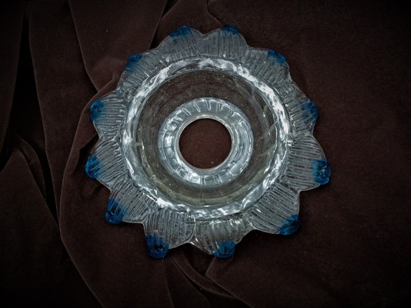 Antique Venetian Chandelier Glass Dish with Blue tips  