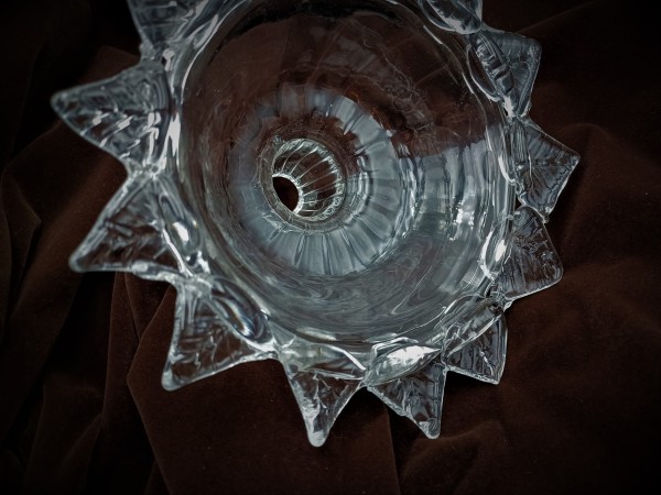 Antique Venetian Murano Chandelier glass pan with stem