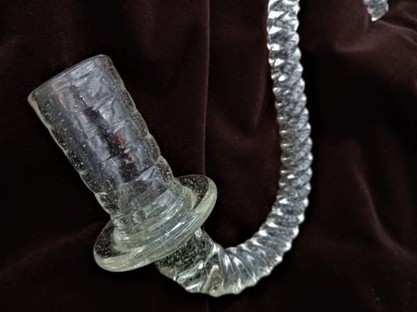 Antique Murano Clear solid Glass Chandelier rope arm 