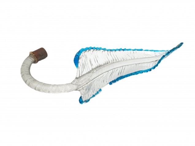 Antique Venetian glass chandelier Leaf blue and clear