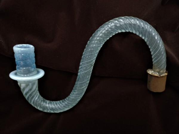 Antique Murano milky blue Glass Chandelier arm