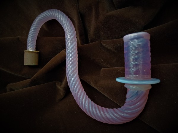 Antique Murano pink and blue rope Glass Chandelier arm 