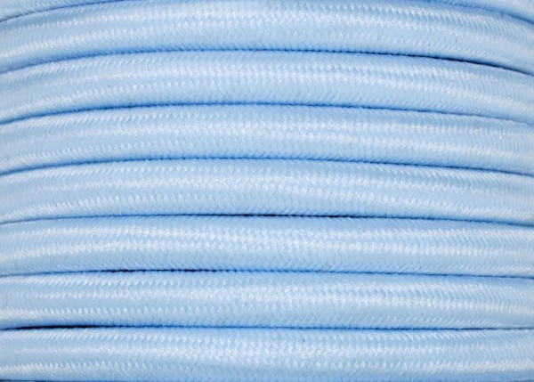 100 Metres of Braided Round silk flex Cord in Baby blue 3 core 0.50mm 