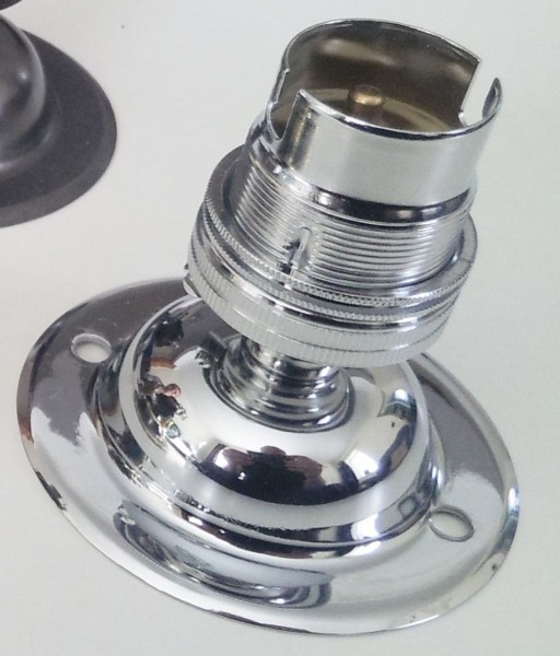 Ceiling Pendant Rose With Matching B22 Lamp Holder Choice of Finishes 65mm Width 