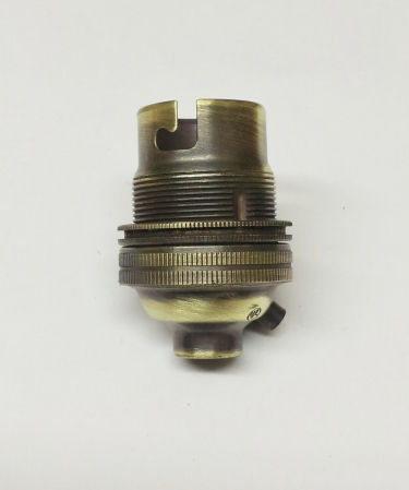 B22 Lamp Holder Brushed Antique Finish 
