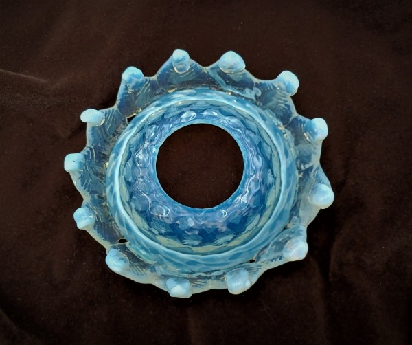 Antique Italian blue Chandelier glass pan 