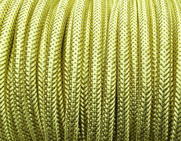 Braided Round flex wire in Metallic Brass 3 core 0.50mm