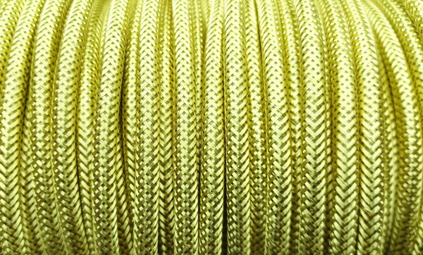 Braided Round flex wire in Metallic Brass 3 core 0.50mm