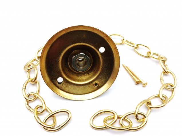 Brass Ceiling Rose Hook with chain and screws