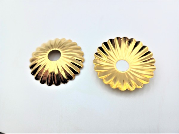 Brass plated Decorative Rosette flower cap cover 35mm Diameter with 10mm Hole 