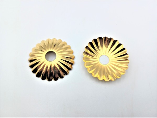 Brass plated Decorative Rosette flower cap cover 35mm Diameter with 10mm Hole 