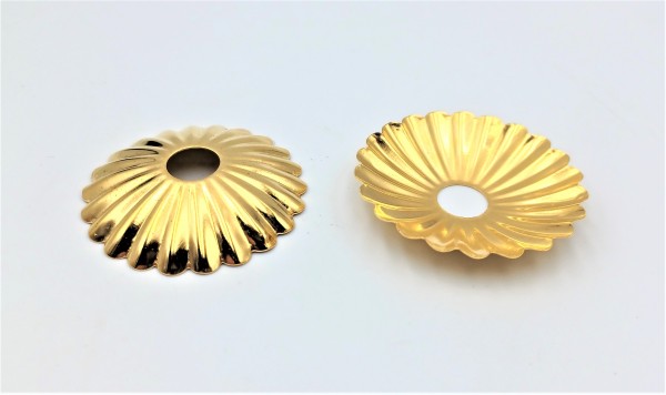 Brass plated Decorative Rosette flower cap cover 35mm Diameter with 10mm Hole 