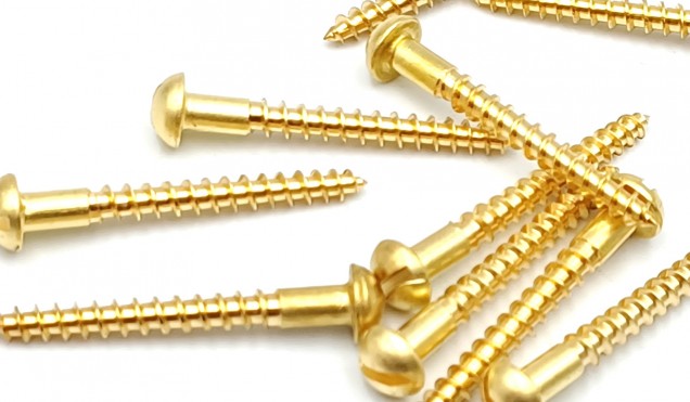 Wood Screws Solid Brass Dome Flat Head 