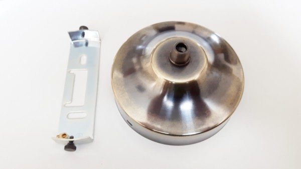 100mm chandelier ceiling rose with matching cord grip and bracket