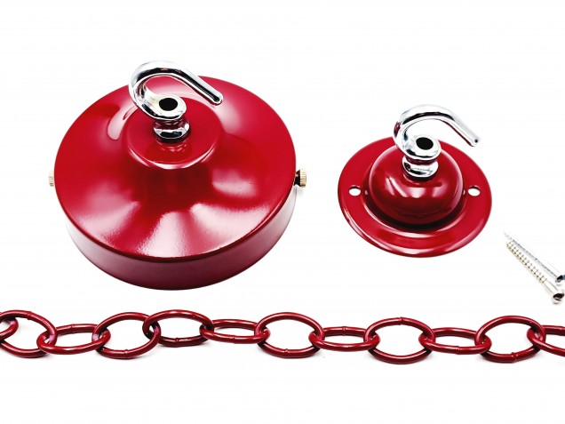 Burgundy and chrome ceiling rose hook large or small with optional chain 