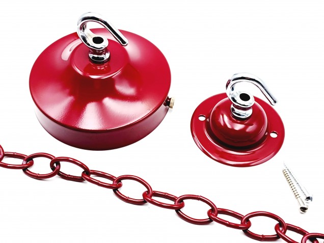 Burgundy and chrome ceiling rose hook large or small with optional chain 