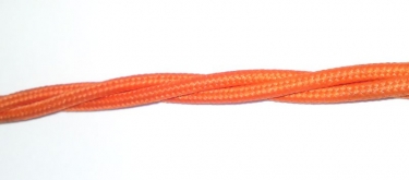 Baided 3 Cored Silk Flex Lighting Cable Orange 0.75MM