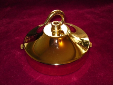 Ceiling rose hook plus strap 100mm dia brass finish