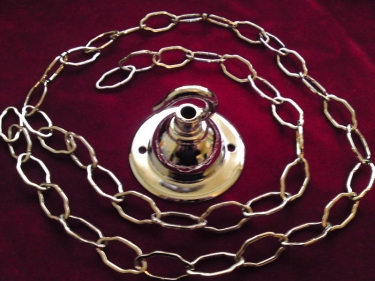 CHANDELIER HOOK CEILING PLATE IN CHROME PLUS 1 METRE OF GOTHIC CHAIN