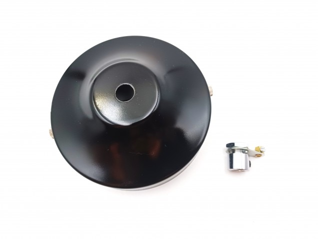 100mm chandelier black ceiling rose with cord grip or hook in chrome