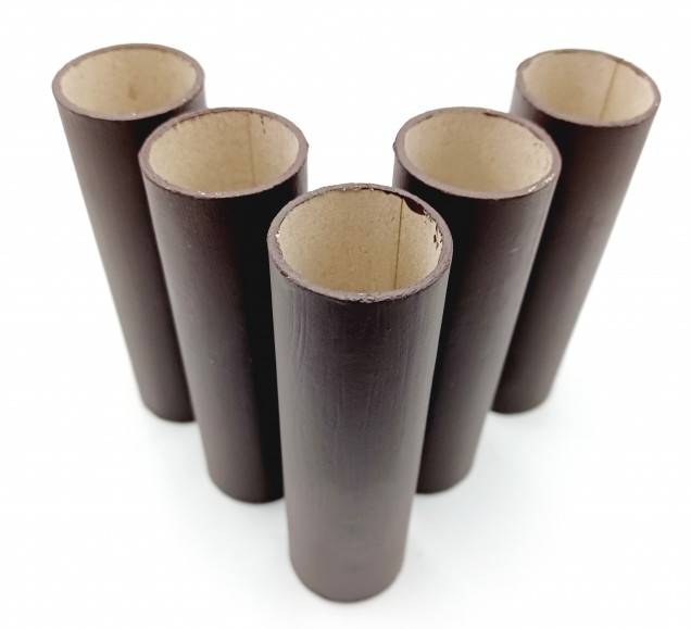5 Chandelier Candle Tubes brown Card 100mm x 26mm  