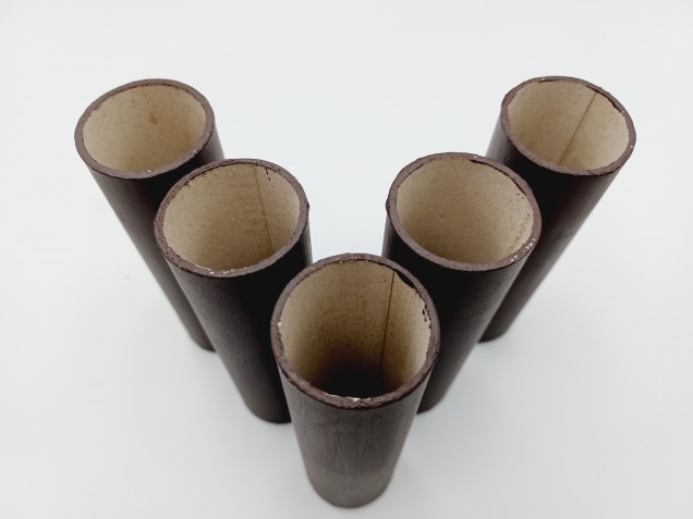 5 Chandelier Candle Tubes brown Card 100mm x 26mm  