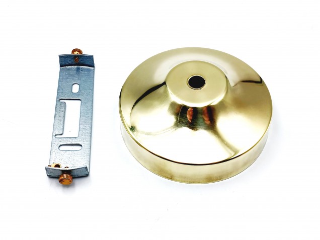chandelier ceiling rose plus strap 100mm dia brass finish