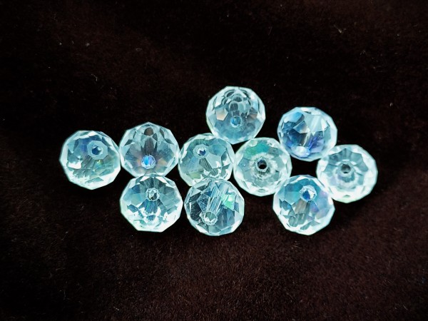 Clear AB Czech Crystal Glass Faceted Beads 10mm
