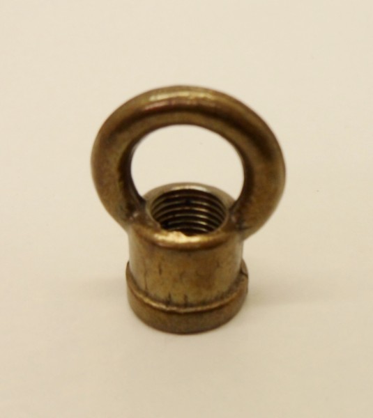 CHANDELIER HOOK CLOSED HOOP -10MM THREAD - IN ANTIQUE BRASS - 22MM DIAMETER