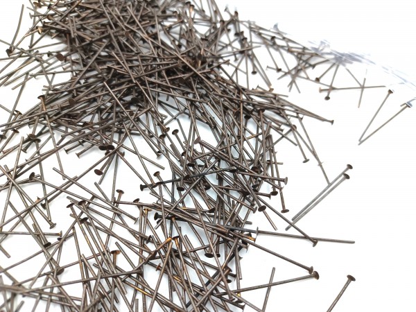 Chandelier Connecting Pins Antique dark bronze 30mm X 0.8mm 2mm Head Pack 100