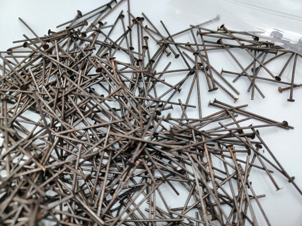 Chandelier Connecting Pins Antique dark bronze 30mm X 0.8mm 2mm Head Pack 100