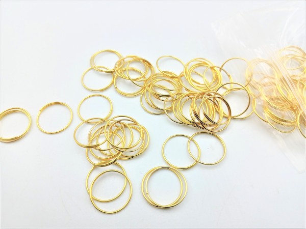 100 chandelier connecting rings 15mm Gold Colour
