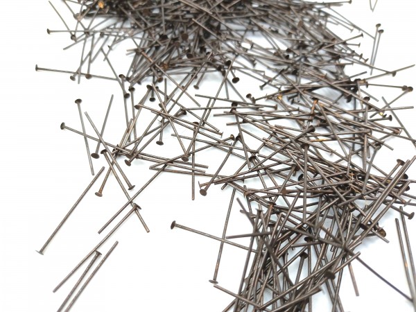 Chandelier Connecting Pins Antique dark bronze 30mm X 0.8mm 2mm Head Pack 100