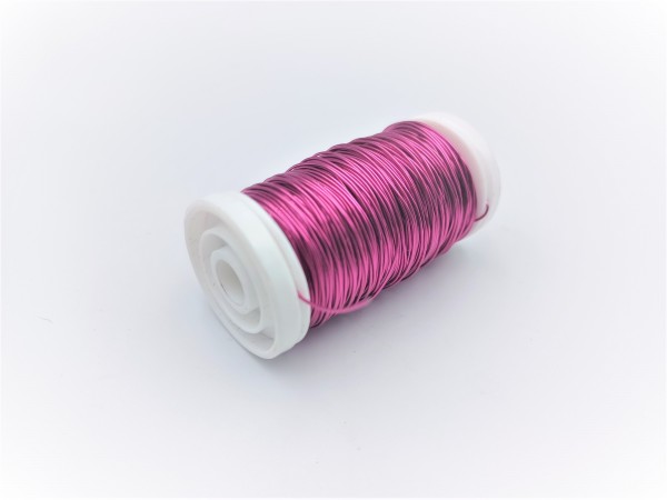 Chandelier wire pink metallic coloured copper 0.5mm x 45 metres 
