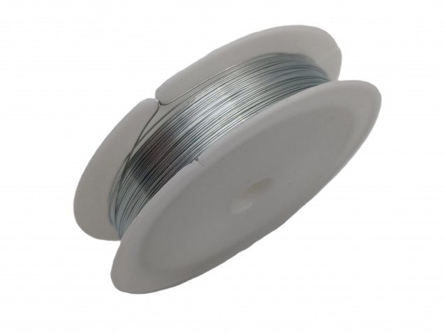 chandelier wire SILVER coloured copper 0.4mm x 10 metres 