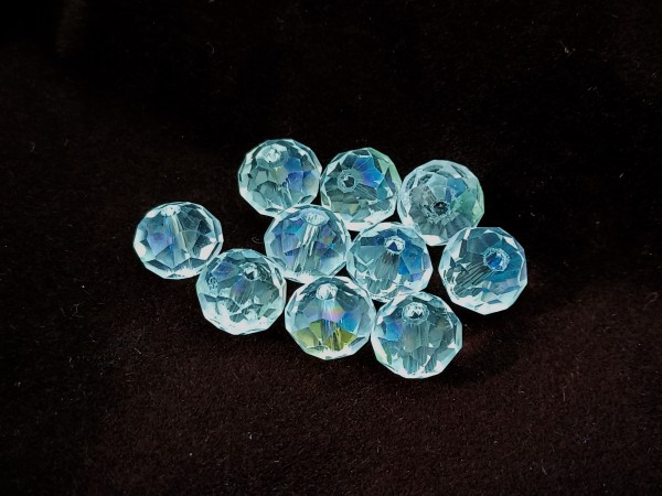 Clear AB Czech Crystal Glass Faceted Beads 10mm