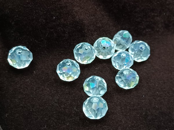 Clear AB Czech Crystal Glass Faceted Beads 10mm