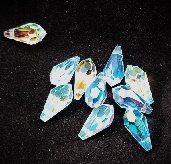 Clear AB Faceted Teardrop Glass Crystal Bead chandelier drops Multicolour