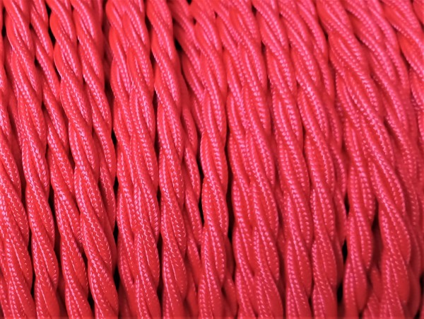 Red Braided Lighting Cable 3 core 0.50mm