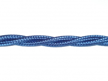 Blue Braided Chandelier Cable Royal Blue 3 core, 0.50mm
