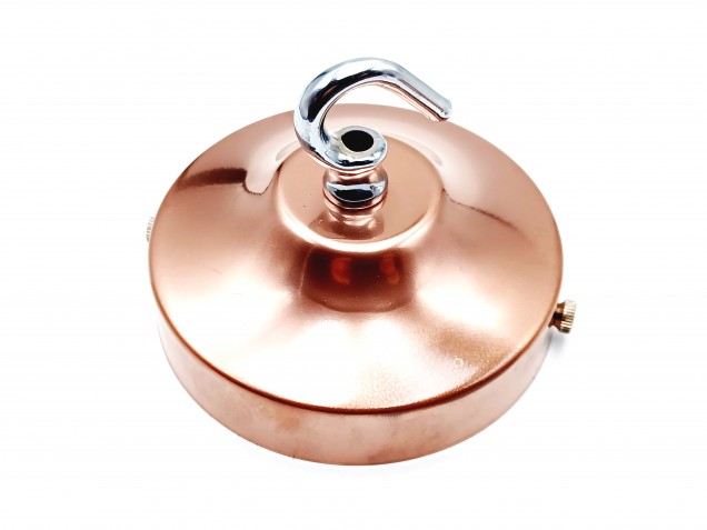 Copper and chrome ceiling rose hook large or small with optional chain