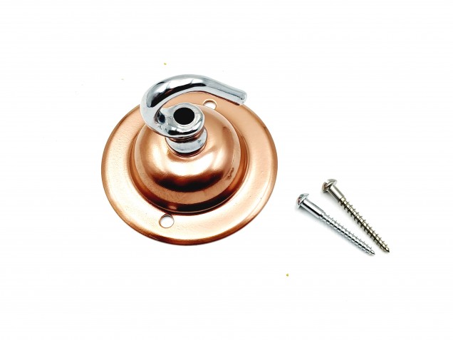 Copper and chrome ceiling rose hook large or small with optional chain