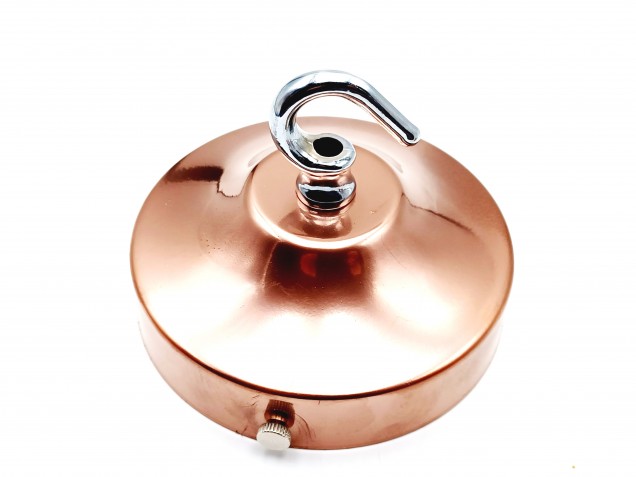 Copper and chrome ceiling rose hook large or small with optional chain